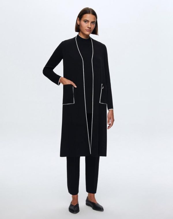 T24K-9015 / Color Striped Long Knitwear Cardigan / لون مخطط طويل سترة تريكو - Image 2