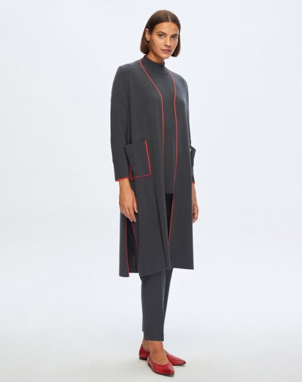 T24K-9015 / Color Striped Long Knitwear Cardigan / لون مخطط طويل سترة تريكو - Image 4