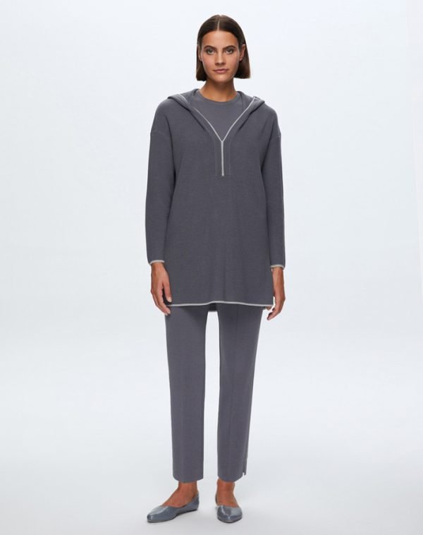 T24K-6004 / Thessaloniki Knitted Hooded Tunic /سترة ثيسالونيكي محبوكة بغطاء للرأس - Image 8