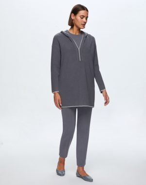 T24K-6004 / Thessaloniki Knitted Hooded Tunic /سترة ثيسالونيكي محبوكة بغطاء للرأس