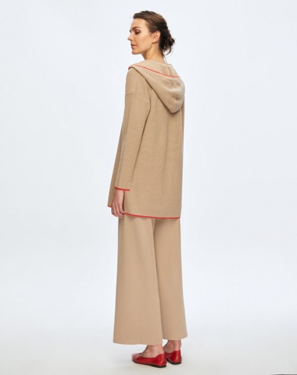 T24K-6004 / Thessaloniki Knitted Hooded Tunic /سترة ثيسالونيكي محبوكة بغطاء للرأس - Image 4