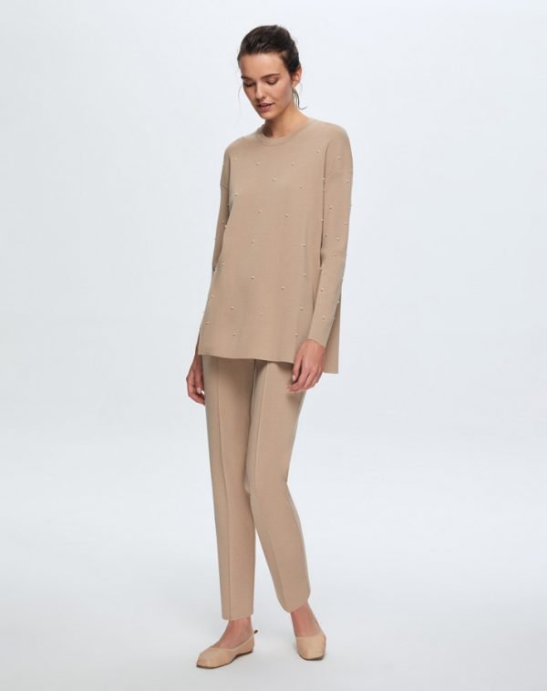 T24K-6025 / Pearly Front Basic Tunic / سترة أساسية لؤلؤية أمامية - Image 3