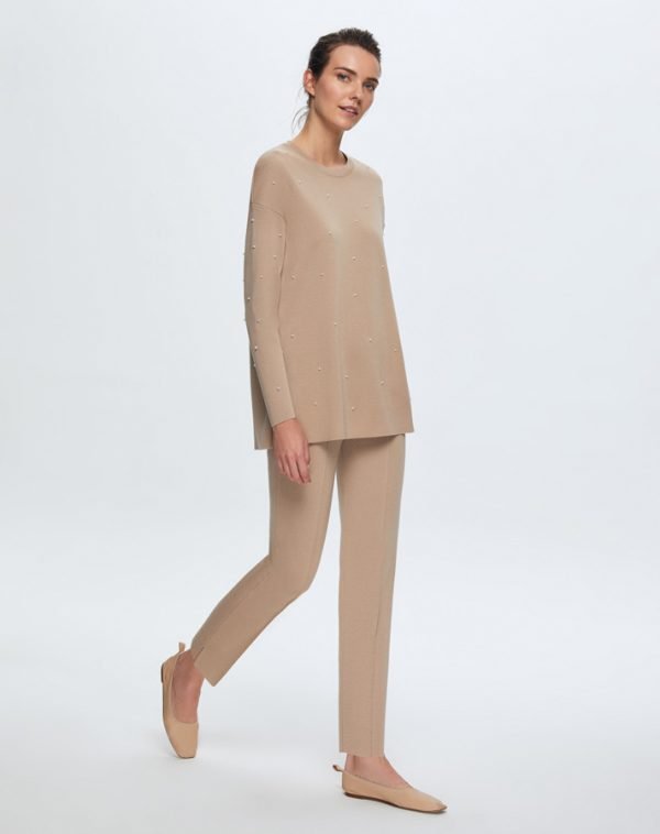 T24K-6025 / Pearly Front Basic Tunic / سترة أساسية لؤلؤية أمامية - Image 4