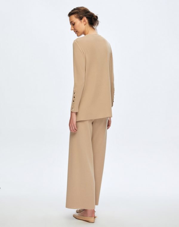 T24K-7001 / Wide Leg Knitwear Trousers / بنطلون تريكو واسع الساق - Image 12