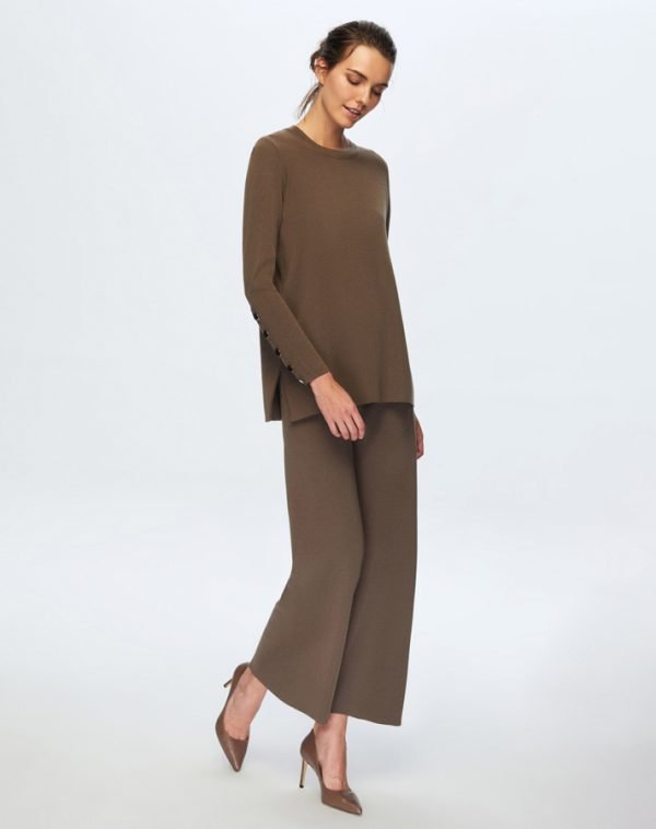 T24K-7001 / Wide Leg Knitwear Trousers / بنطلون تريكو واسع الساق - Image 20