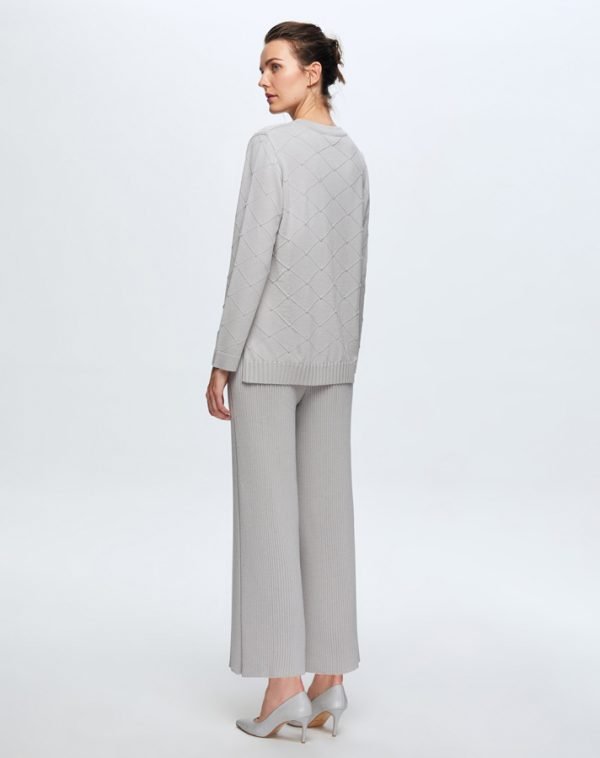 T24K-7001 / Wide Leg Knitwear Trousers / بنطلون تريكو واسع الساق - Image 5