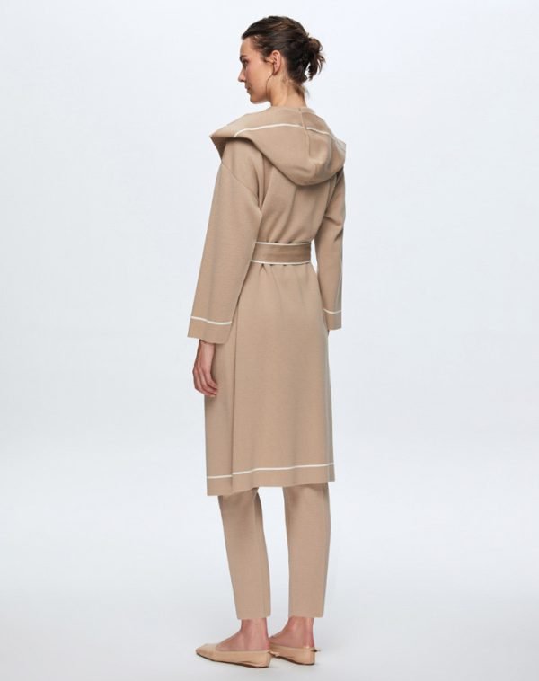 T24K-9013 / Striped Long Knitwear Cardigan / سترة تريكو طويلة مخططة - Image 5