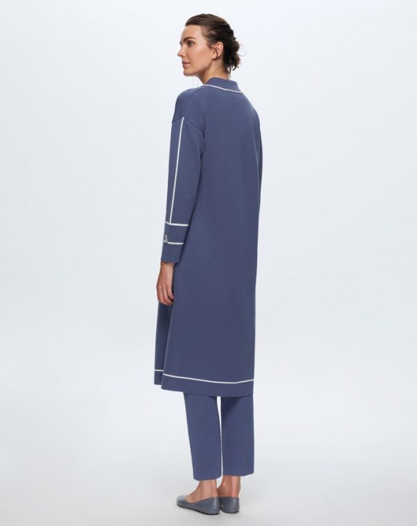 T24K-9018 / Striped Knitwear Cardigan / سترة تريكو مخططة - Image 3