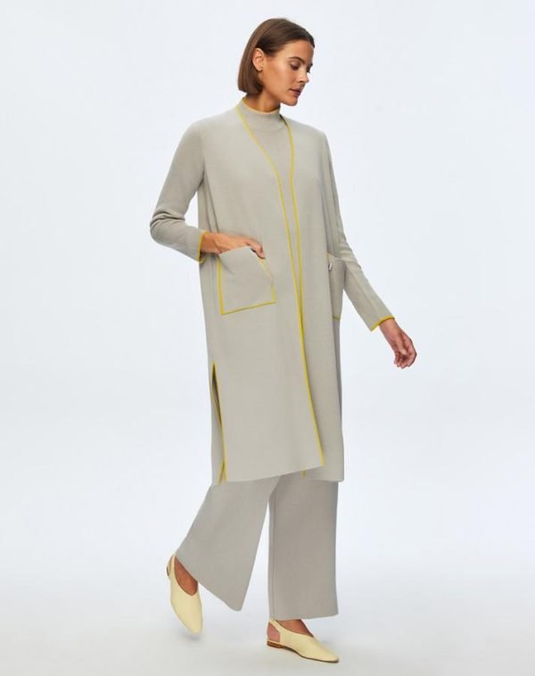 T24K-9015 / Color Striped Long Knitwear Cardigan / لون مخطط طويل سترة تريكو