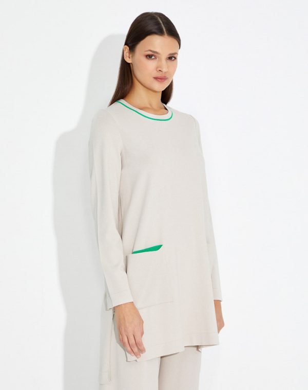 T23Y-6010 / Tunic with Colored Pockets / تونيك بجيوب ملونة