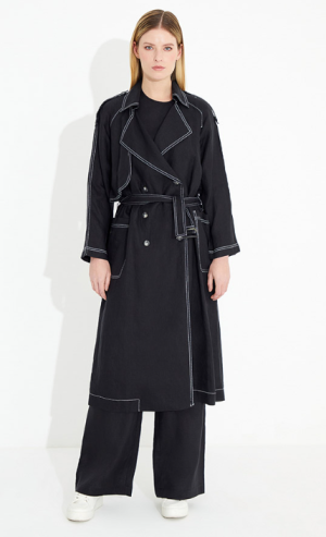 T23Y-8011 / Linen Summer Trench Coat / معطف صيفي من الكتان