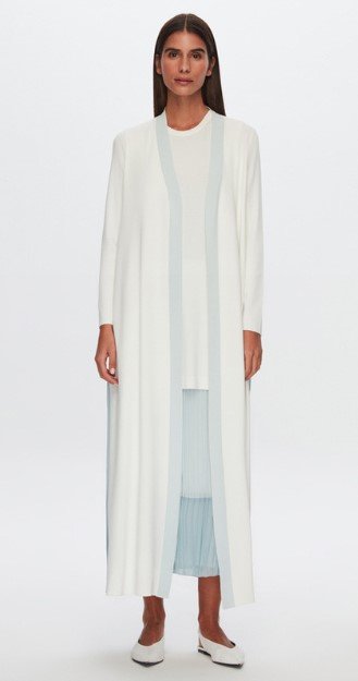 T24Y-9032 -Chiffon Back Pleat Knitwear Cardigan Set / طقم كارديجان محبوك من الشيفون بكسرات خلفية