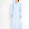 T23Y-4013/Dress V neck w/Inner/فستان برقبة على شكل حرف V مع جزء داخلي