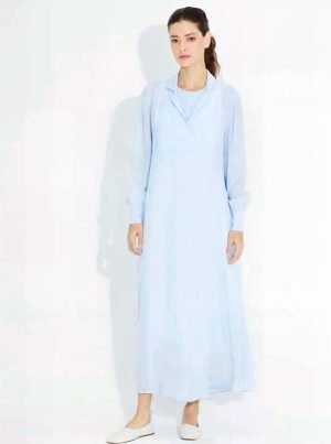T23Y-4013/Dress V neck w/Inner/فستان برقبة على شكل حرف V مع جزء داخلي
