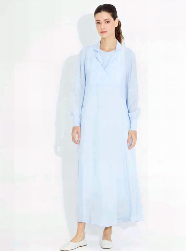 T23Y-4013/Dress V neck w/Inner/فستان برقبة على شكل حرف V مع جزء داخلي