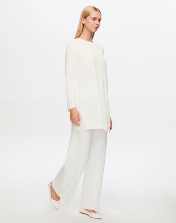 T25Y-7001 / Wide Leg Basic  Trousers / بنطال أساسي واسع الساق - Image 4