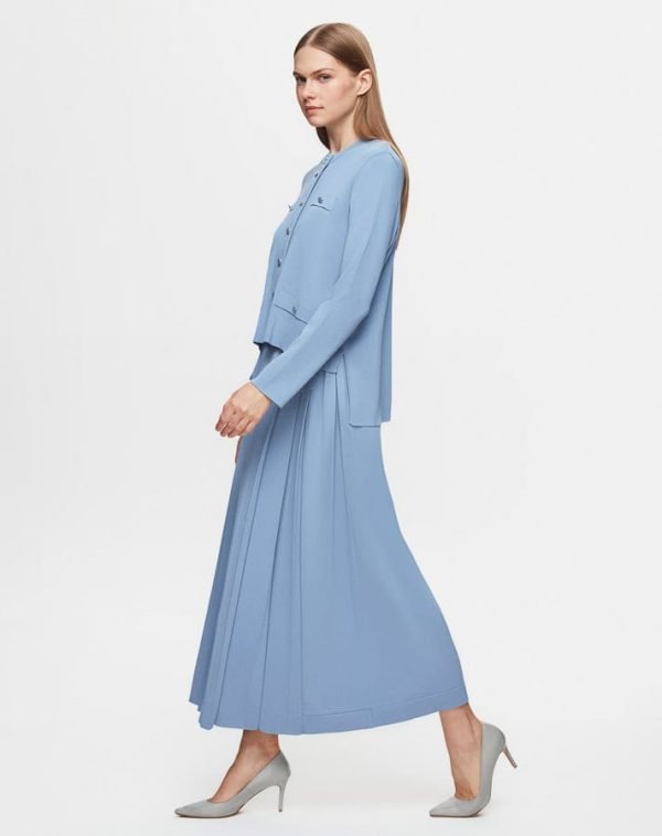 T25Y-8009 / Longsleeved Short Polyamide Cardigan with Skirt Set / طقم كارديجان قصير من البولي أميد بأكمام طويلة وتنورة - Image 2