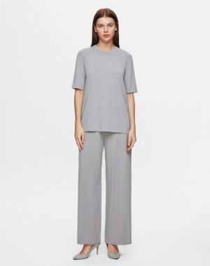 T25Y-7009 / Wide Leg Knitwear Trousers / بنطلون تريكو واسع الساق