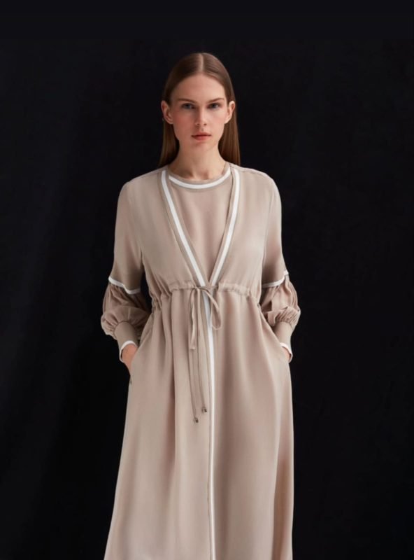 T25Y-8004  / Knitwear Ticking Cupro Jacket Set  / مجموعة جاكيت تيكينج كوبرو المحبوك