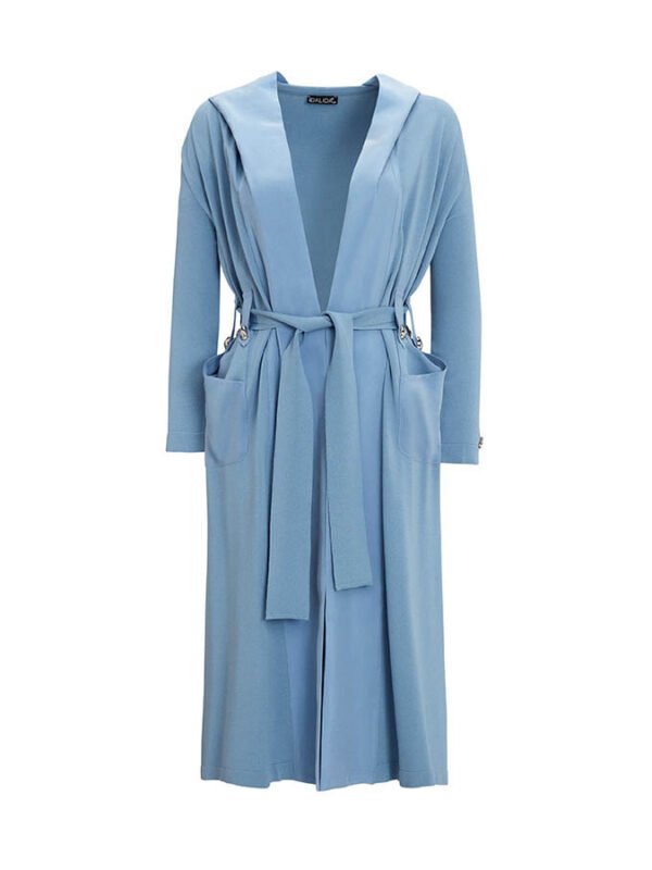 T25Y-9010 - Solid Collar Cardigan with Belt Loops Set  / طقم كارديجان بياقة سادة مع حلقات للحزام