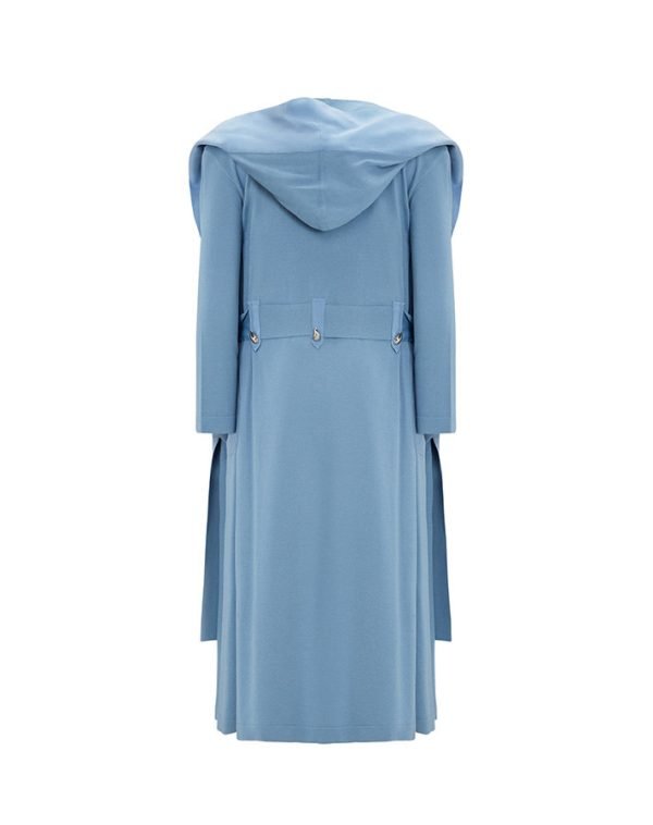 T25Y-9010 - Solid Collar Cardigan with Belt Loops Set  / طقم كارديجان بياقة سادة مع حلقات للحزام - Image 2