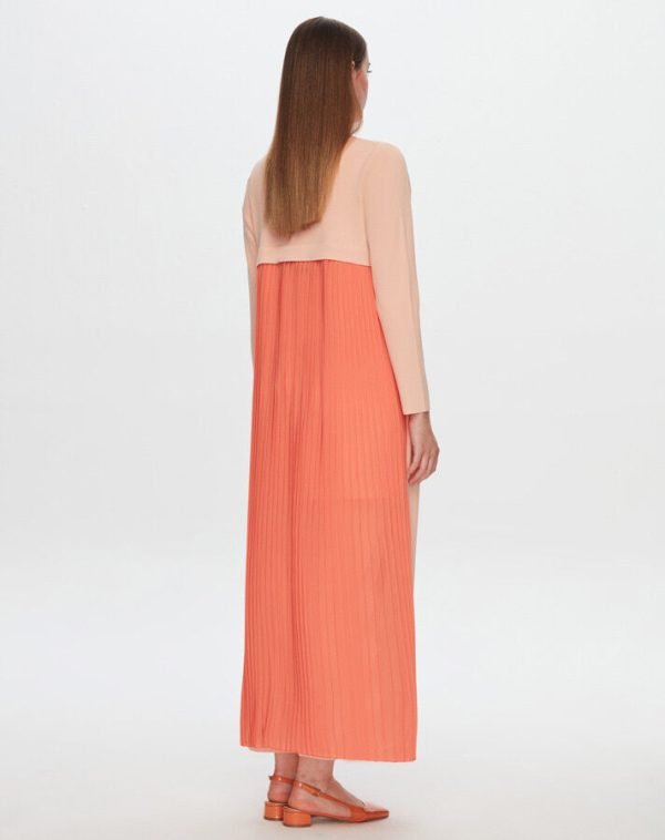 T24Y-9320 - Chiffon Back Pleat Knitwear Long Cardigan / كارديجان طويل محبوك من الشيفون مع طيات خلفية - Image 7