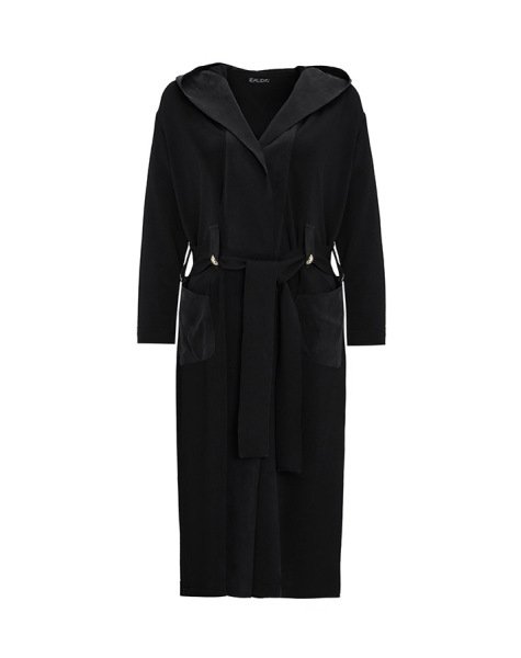 T25Y-9100 / Solid Collar Cardigan with Belt Loops / كارديجان بياقة سادة مع حلقات للحزام