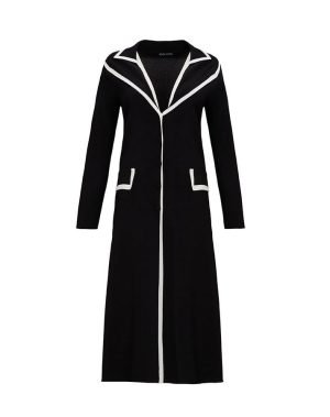 T25Y-9810 / Long Cardigan with Double Collar /  كارديجان طويل بياقة مزدوجة