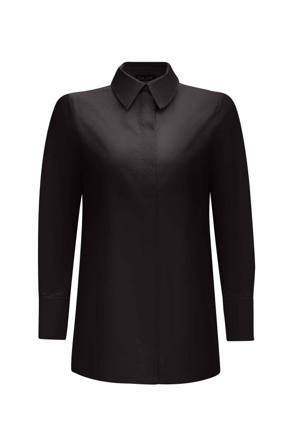 ⁦T25Y-3011 / Hidden Placket Poplin Shirt with Belted Waist Relaxed Cut Skirt Set  / طقم قميص بوبلين مخفي مع تنورة بقصّة مريحة مع حزام على الخصر⁩ - الصورة ⁦2⁩
