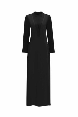 T25Y-4076 / V Neck Knitted Lined Linen Dress / فستان من الكتان المحبوك بفتحة رقبة على شكل حرف V