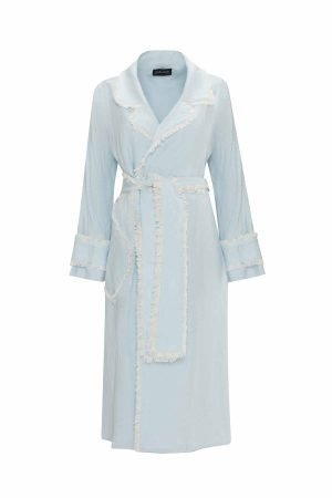 T25Y-8017 / Fringe Detail Linen Trench Coat / معطف ترنش من الكتان بتفاصيل هامشية