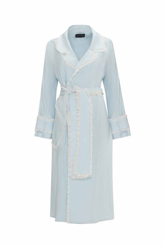 T25Y-8017 / Fringe Detail Linen Trench Coat / معطف ترنش من الكتان بتفاصيل هامشية