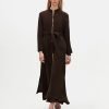 T25Y-8006 / Long Cupro Jacket with Quilted Pockets and Pants Set / طقم جاكيت كوبرو طويل مع جيوب مبطنة وبنطلون