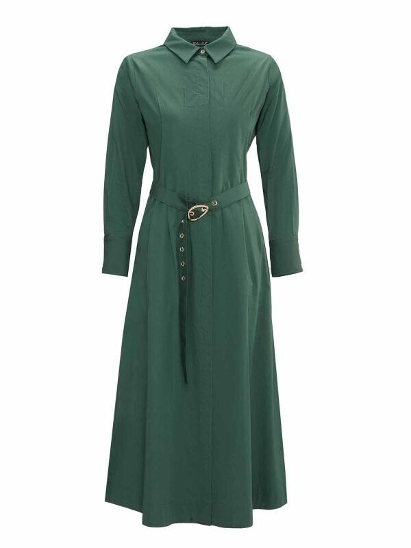 T25Y-4086 / Hidden Placket Belt Dress / فستان بحزام مخفي