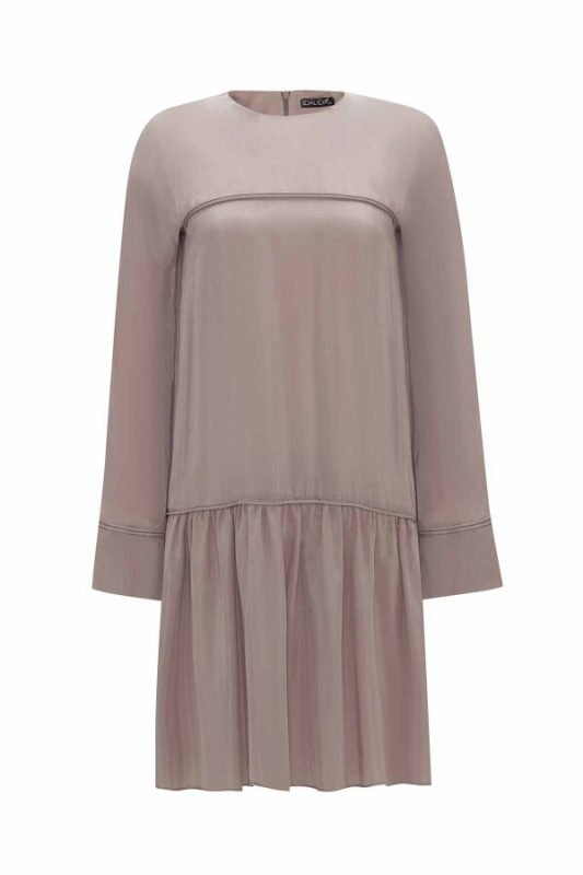 T25Y-6032 / Tiktak Detailed Relaxed Cut Cupro Tunic / تونيك تيك تاك المفصل والمريح من الكوبرو