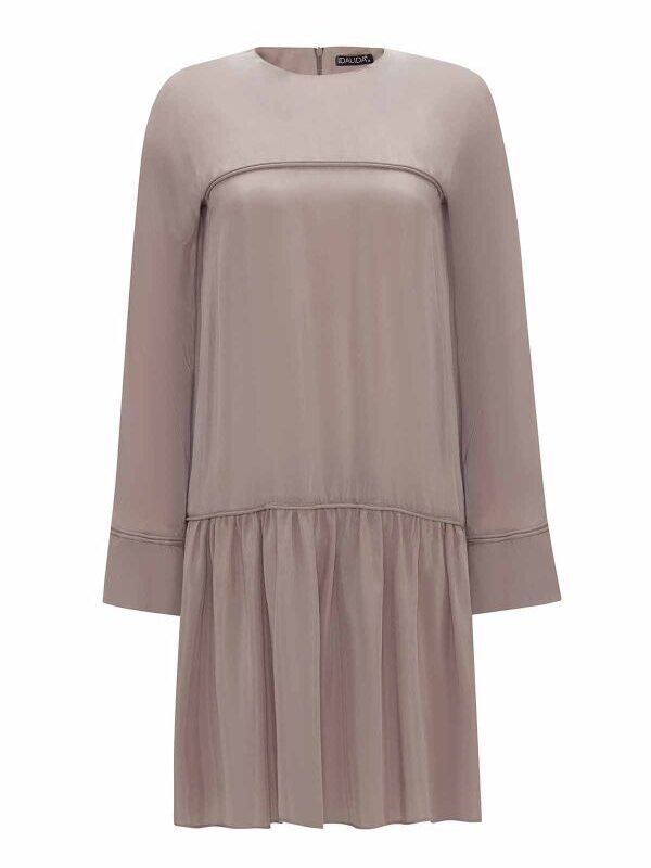 T25Y-6032 / Tiktak Detailed Relaxed Cut Cupro Tunic / تونيك تيك تاك المفصل والمريح من الكوبرو