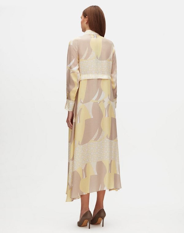 T25Y-4090 / Shirt Collar A Cut Patterned Dress / فستان منقوش بياقة قميص وقصّة A - Image 3