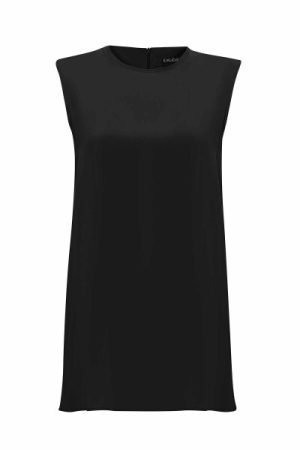 T25Y-6020 / Solid Color Cupro Sleeveless Tunic / سترة كوبرو سادة بدون أكمام
