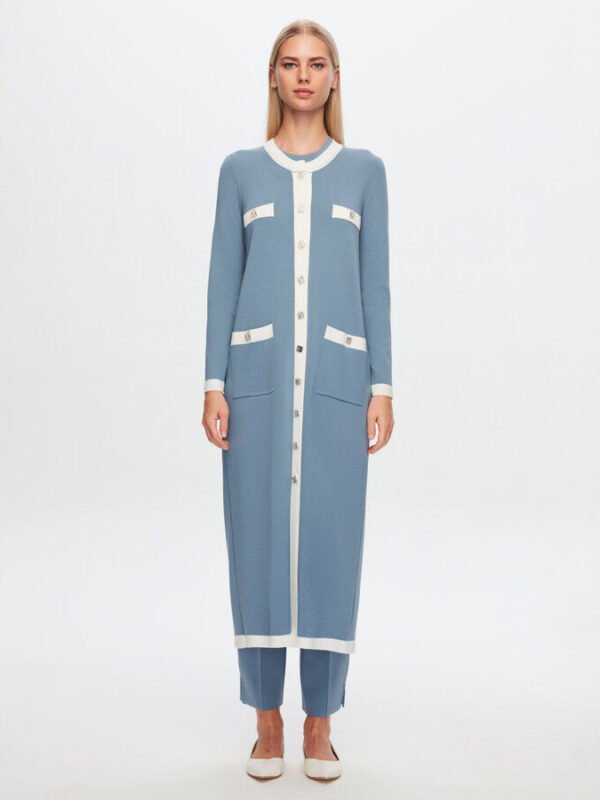 T24Y-9007/ Long Knitwear Cardigan with Pockets Set  / كارديجان طويل محبوك مع جيوب