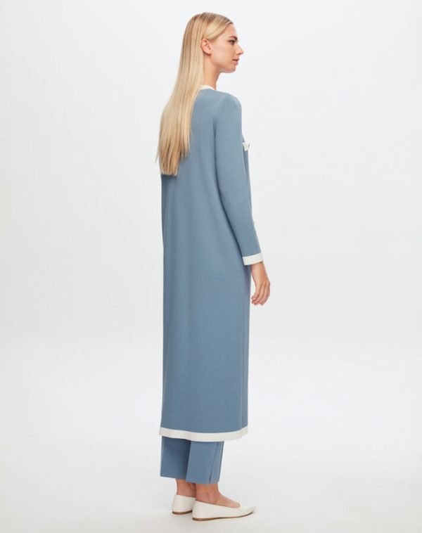 T24Y-9007/ Long Knitwear Cardigan with Pockets Set  / كارديجان طويل محبوك مع جيوب - Image 3