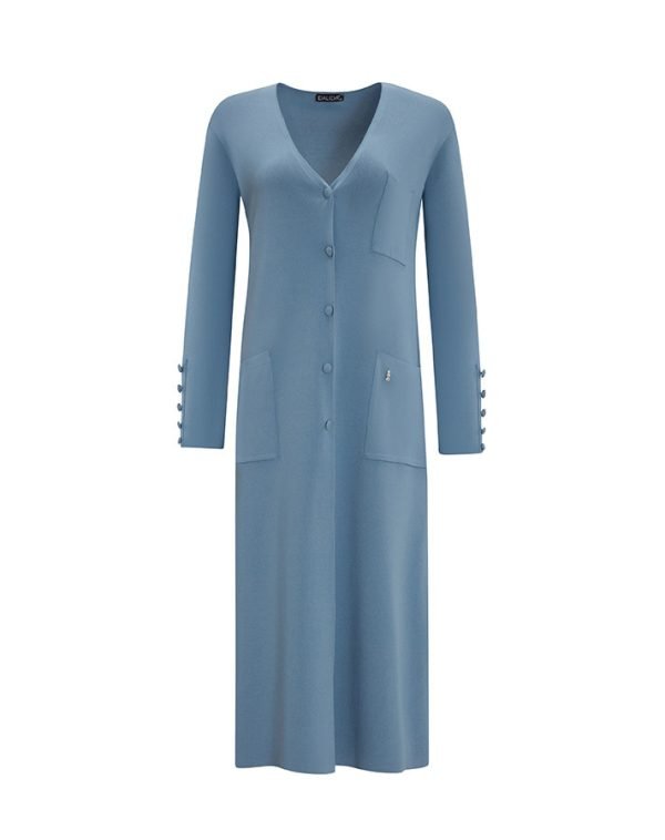 T25Y-9026/ Three Pocket Clean Cut Long Cardigan Set  / طقم كارديجان طويل بثلاثة جيوب وقصّة نظيفة