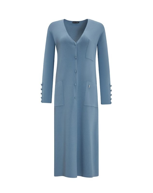 T25Y-9026/ Three Pocket Clean Cut Long Cardigan Set  / طقم كارديجان طويل بثلاثة جيوب وقصّة نظيفة