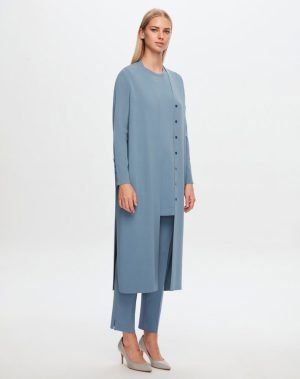 T24Y-9120/Knitwear- Cupro Long Cardigan Set /طقم كارديجان طويل منكوبرو