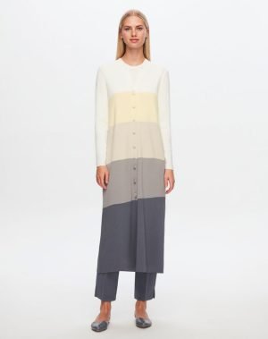 T24Y-9500 / Color Blocked Long Cardigan Set  /  طقم كارديجان طويل بألوان متعددة