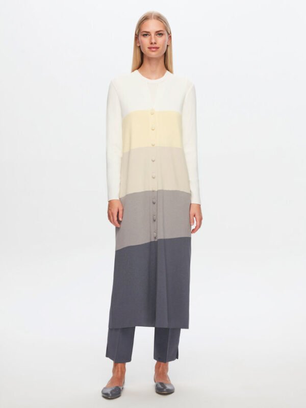 T24Y-9500 / Color Blocked Long Cardigan Set  /  طقم كارديجان طويل بألوان متعددة