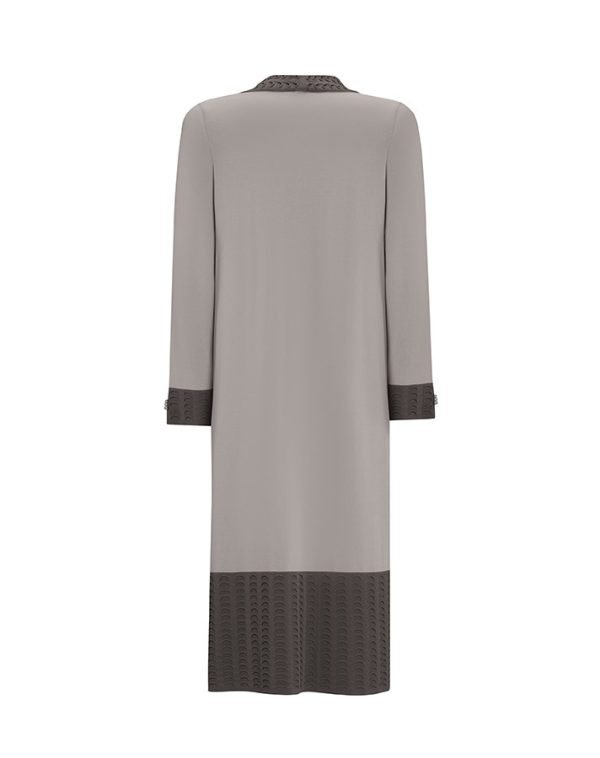 T25Y-9015/ Two Color Knitted Cardigan with Knitting Technique Set with Blouse / طقم كارديجان محبوك بلونين مع بلوزة بتقنية الحياكة - Image 2