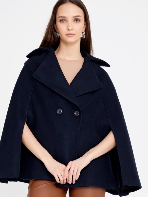 ESLDG12770 / Wool Solid Color Regular Coat / كيب قصير