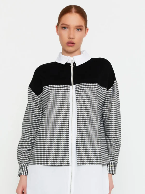 MTMMB11-241/ Long Sleeve Plaid Regular Tunic /قميص بأكمام طويلة ومنقوش