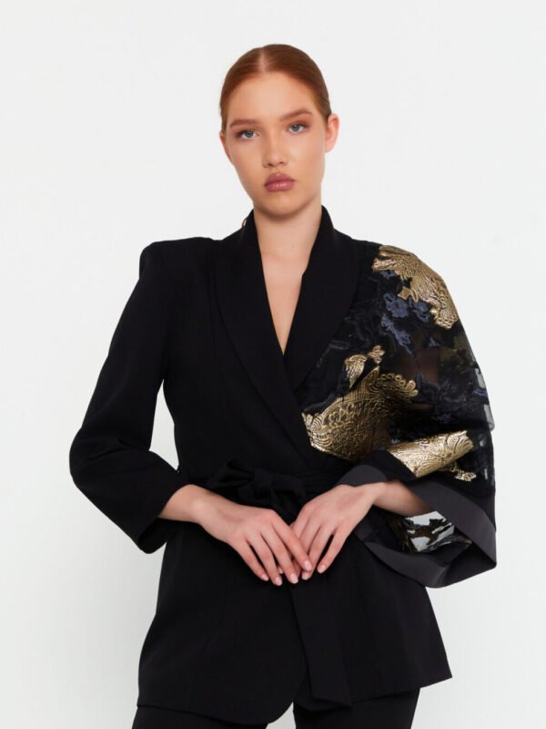 74-MNT9005  / Plain Long-Sleeved Patterned Jacket / جاكيت عادي بأكمام طويلة بنقوش
