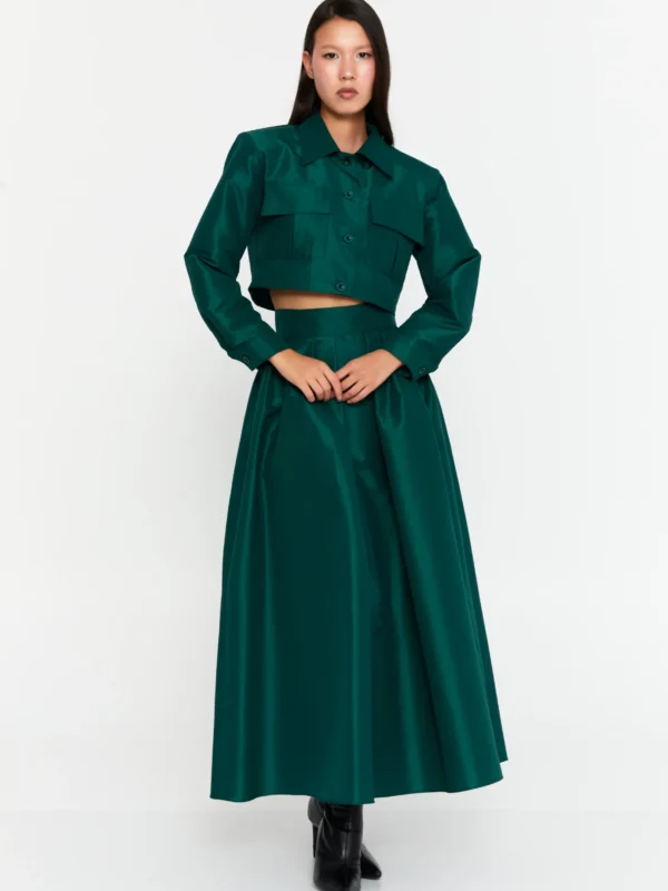 GLL26CK076 / Long Paneled Blouse with Skirt / بلوزة طويلة بألواح مع تنورة